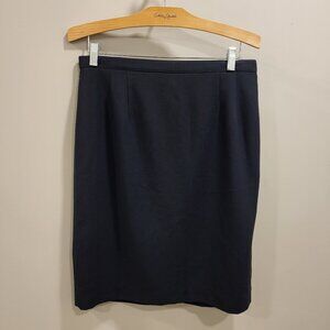 Gianni Women's Midi Lined Pencil‎ Skirt Back Slit Black Size 14 USA Office Wear